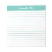 Moderne klassieke Elegant Aqua Script op maat Notitieblok (Voorkant)