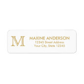 Moderne Klassieke Elegant Faux Gold Monogram Etiket (Voorkant)