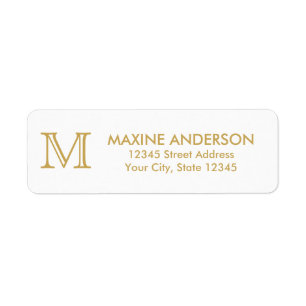 Moderne Klassieke Elegant Faux Gold Monogram Etiket