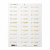 Moderne Klassieke Elegant Faux Gold Monogram Etiket (Full Sheet)