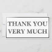 Moderne klassieke elegant zwart bedrukt Dank u (Voorkant)