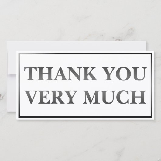 Moderne klassieke elegant zwart bedrukt Dank u (Voorkant)