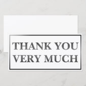 Moderne klassieke elegant zwart bedrukt Dank u (Voorkant / Achterkant)