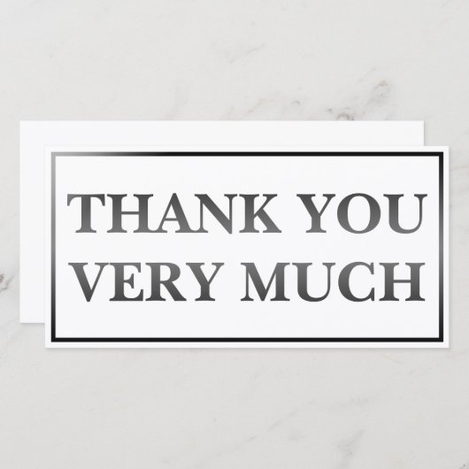 Moderne klassieke elegant zwart bedrukt Dank u (Voorkant / Achterkant)