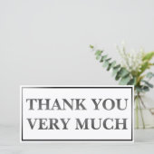 Moderne klassieke elegant zwart bedrukt Dank u (Staand voorkant)