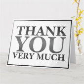 Moderne klassieke elegant zwart bedrukt Dank u Kaart (Gele Bloem)
