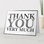 Moderne klassieke elegant zwart bedrukt Dank u Kaart (Voorkant)