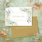 Moderne Klassieke Elegante Groenelementen Goud Bedankkaart