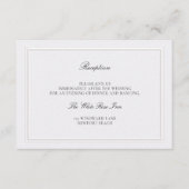 Moderne Klassieke Elegante Parel Bruiloftsreceptie Informatiekaartje (Voorkant)
