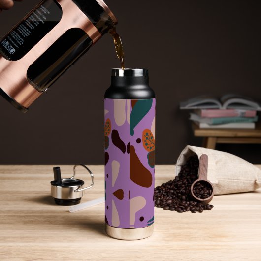 Moderne Klassieke Elegante Rustieke Boho  Waterfles (Koffie)