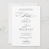 Moderne klassieke elegante script bruiloft kaart (Voorkant)