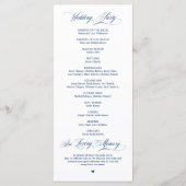 Moderne Klassieke Elegante Trouwceremonie Programmakaart (Achterkant)