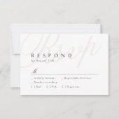 Moderne Klassieke Elegantie Kalligrafie Bruiloft R RSVP Kaartje (Voorkant)