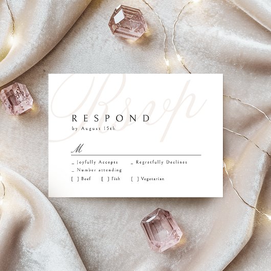 Moderne Klassieke Elegantie Kalligrafie Bruiloft R RSVP Kaartje
