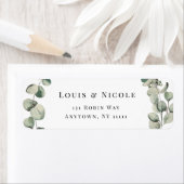 Moderne klassieke Eucalyptus-retouradreslabel Etiket (Insitu)