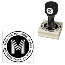 Moderne klassieke familienaam retour adres circula rubberstempel