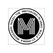 Moderne klassieke familienaam retour adres circula rubberstempel (Afrduk)