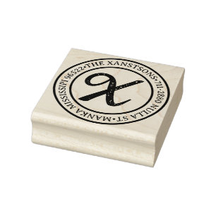 Moderne klassieke familienaam retour adres circula rubberstempel
