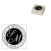 Moderne klassieke familienaam retour adres circula rubberstempel (Gestempeld)