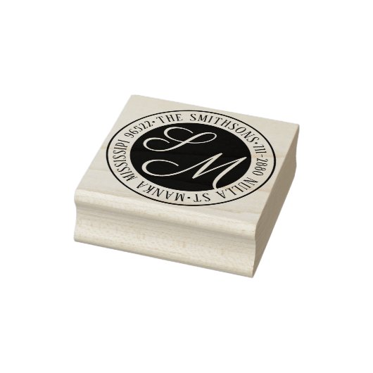 Moderne klassieke familienaam retour adres circula rubberstempel (Stempel)
