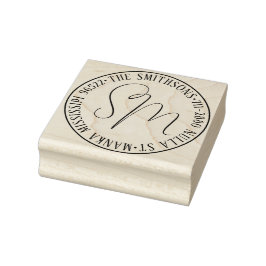 Moderne klassieke familienaam retour adres circula rubberstempel