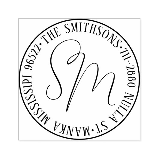 Moderne klassieke familienaam retour adres circula rubberstempel (Afrduk)