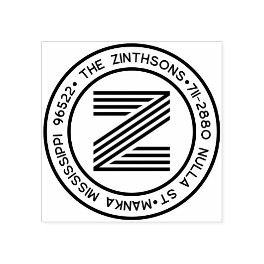 Moderne klassieke familienaam retour adres circula rubberstempel (Afrduk)