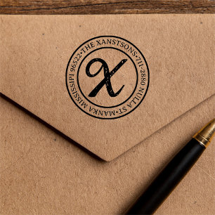 Moderne klassieke familienaam retour adres circula  zelfinktende stempel