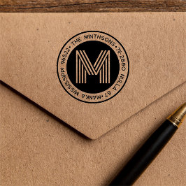 Moderne klassieke familienaam retour adres circula  zelfinktende stempel