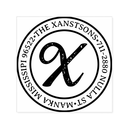 Moderne klassieke familienaam retour adres circula zelfinktende stempel (Design)