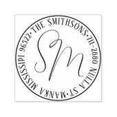 Moderne Klassieke Familienaam Retouradres Cirkelvo Zelfinktende Stempel (Design)