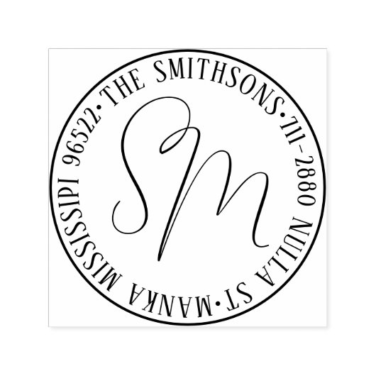 Moderne Klassieke Familienaam Retouradres Cirkelvo Zelfinktende Stempel (Design)