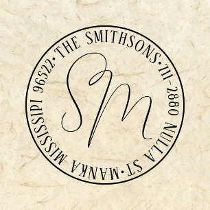Moderne Klassieke Familienaam Retouradres Cirkelvo Zelfinktende Stempel