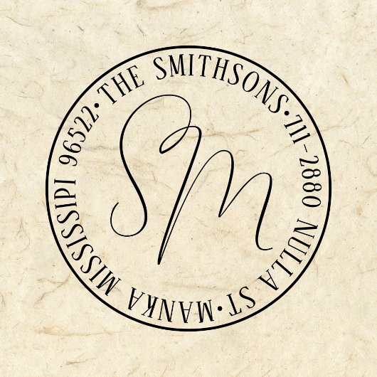 Moderne Klassieke Familienaam Retouradres Cirkelvo Zelfinktende Stempel
