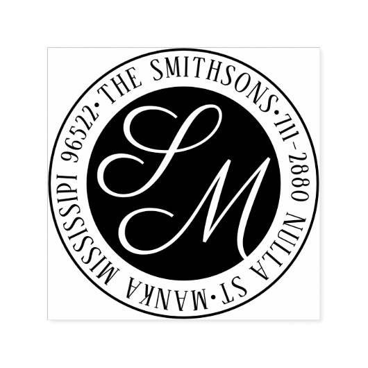 Moderne Klassieke Familienaam Retouradres Cirkelvo Zelfinktende Stempel (Design)