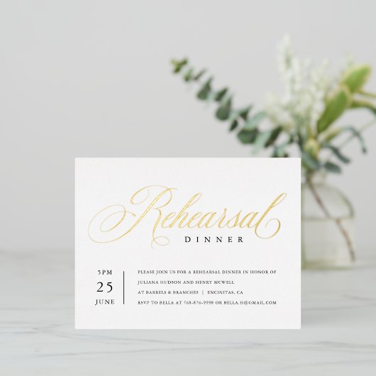 Moderne klassieke Folie repetitie diner invullen Folie Feestdagen Briefkaart (Staand Voorkant)