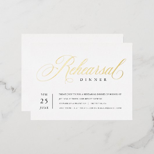 Moderne klassieke Folie repetitie diner invullen Folie Feestdagen Briefkaart (Voorkant / Achterkant)