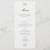 Moderne Klassieke Formele Gouden Lys Ivory Bruilof Menu (Voorkant)
