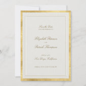 Moderne Klassieke Formele Nep Gouden Ecru Bruiloft Save The Date (Voorkant)