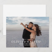 Moderne klassieke foto bruiloft save the date (Voorkant / Achterkant)