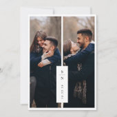 Moderne Klassieke Foto Monogram Huwelijk Kaart (Voorkant)