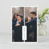 Moderne Klassieke Foto Monogram Huwelijk Kaart (Staand voorkant)