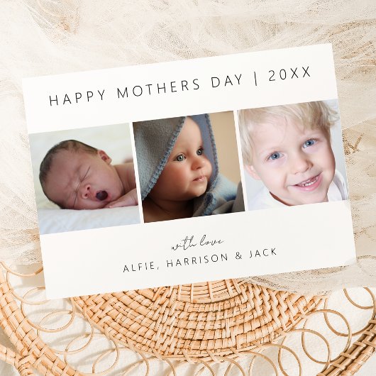 Moderne Klassieke Fotocollage Feestdagenkaart