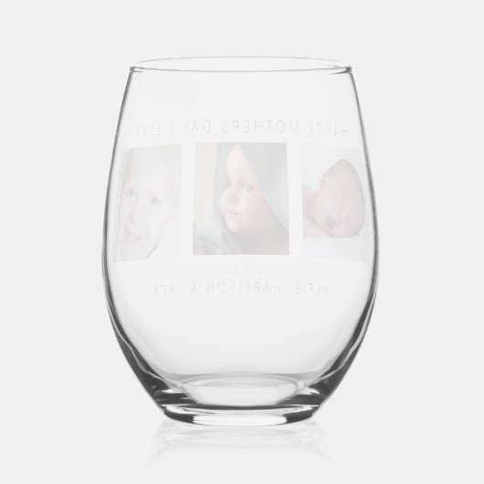 Moderne klassieke fotocollage wijnglas zonder voet (Achterkant)
