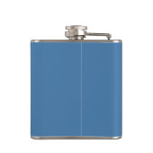 Moderne klassieke Franse blauwe bloemkuip monogram Heupfles (Achterkant)