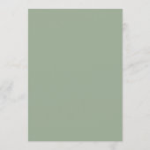 Moderne Klassieke Franse Frame Salie Groene Trouw Menu (Achterkant)