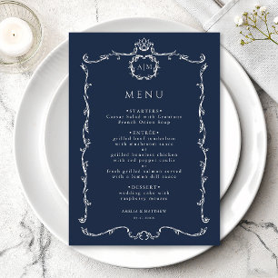 Moderne Klassieke Franse Kader Trouw Navyblauw Menu