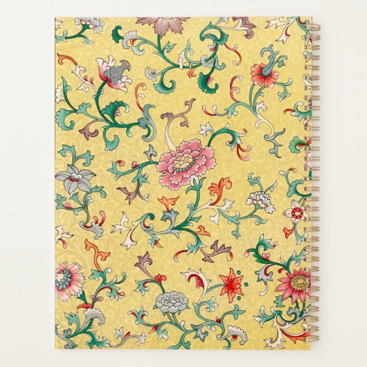 Moderne Klassieke Gele Chinoiserie Planner (Achterkant)