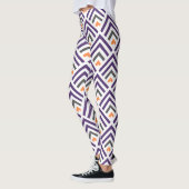 Moderne klassieke geometrische chevron paars wit leggings (Links)