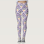 Moderne klassieke geometrische chevron paars wit leggings (Voorkant)